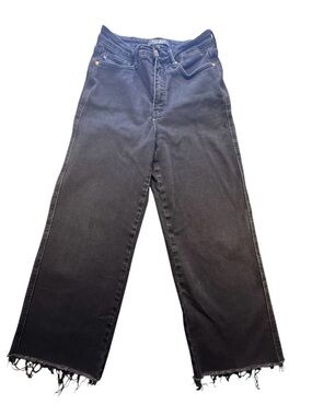 Judy Blue Black High-Waist Ankle Crop Jeans with Frayed Hem